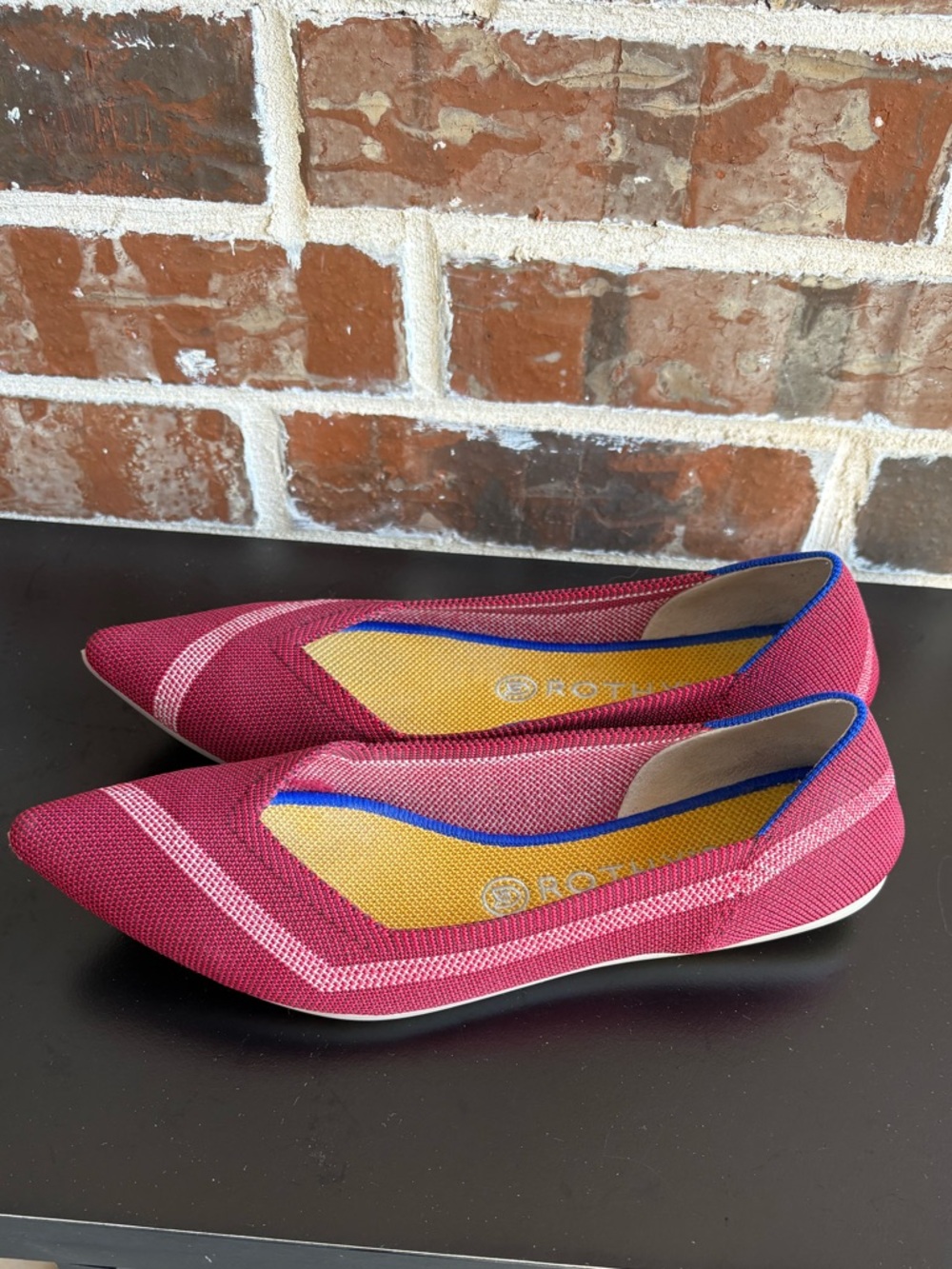 Rothy’s The Point Lollipop Red White Stripe Slip On Flats Shoes Size 10  Rare - Picture 3 of 12
